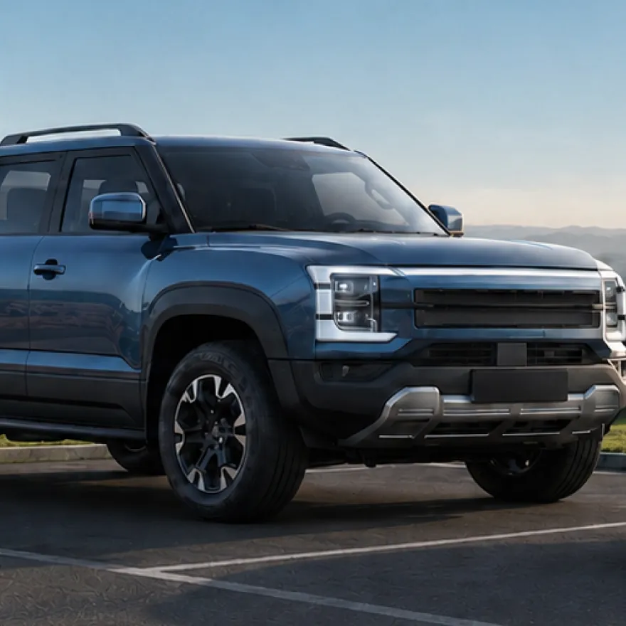 Camioneta premium estacionada al aire libre